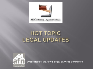 HOT TOPIC LEGAL  UPDATES