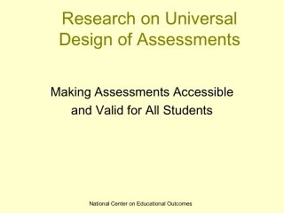 Research on Universal Design of Assessments