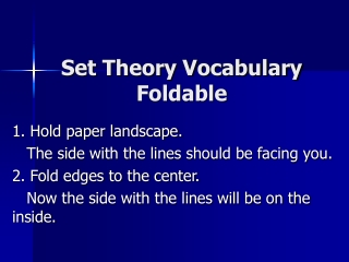 Set Theory Vocabulary Foldable