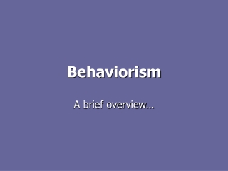 Behaviorism