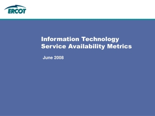 Information Technology Service Availability Metrics