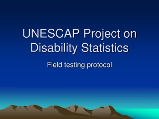 UNESCAP Project on Disability Statistics