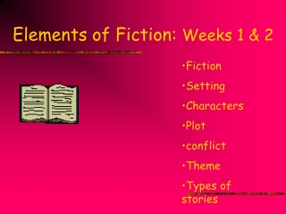 Elements of Fiction:  Weeks 1 &amp; 2