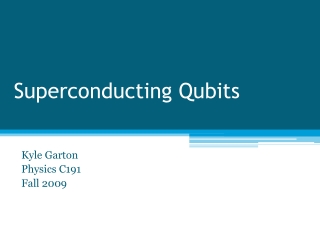 Superconducting Qubits