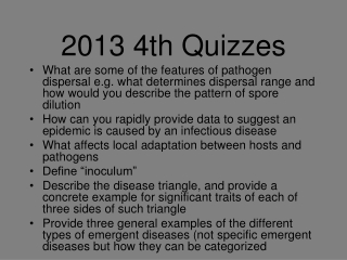 2013 4th Quizzes