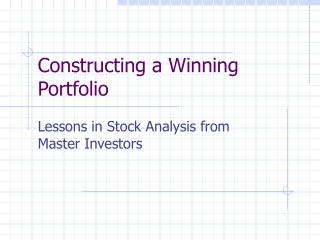 Constructing a Winning Portfolio