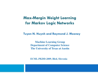 Max-Margin Weight Learning  for Markov Logic Networks