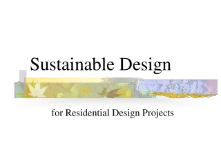 Sustainable Design