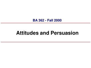 Attitudes and Persuasion