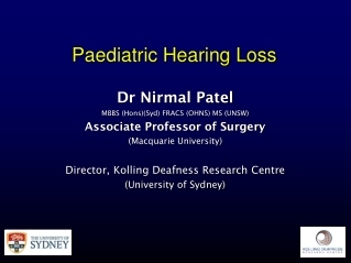 Paediatric Hearing Loss