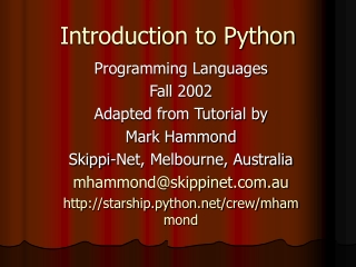 Introduction to Python