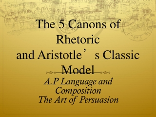 The 5 Canons of Rhetoric and Aristotle ’ s Classic Model