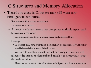 C Structures and Memory Allocation
