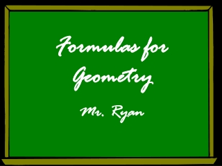 Formulas for Geometry