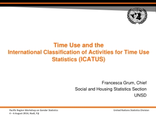 Time Use and the  International Classification of Activities for Time Use Statistics  (ICATUS)