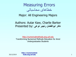 Measuring Errors خطاهای محاسباتی