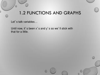 1.2 Functions and Graphs