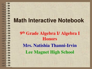 Math Interactive Notebook