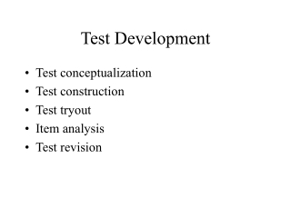 Test Development