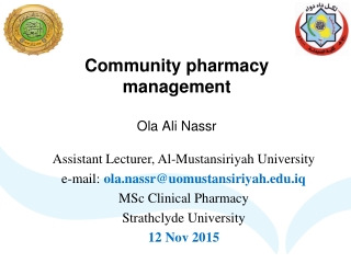 Community pharmacy management Ola Ali Nassr