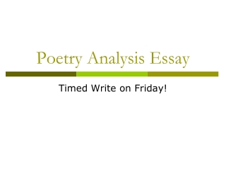 Poetry Analysis Essay