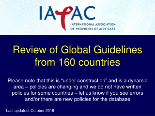 Review of Global Guidelines from 160 countries