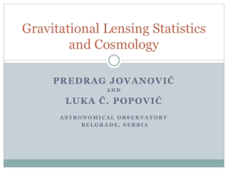 Gravitational Lensing Statistics and Cosmology