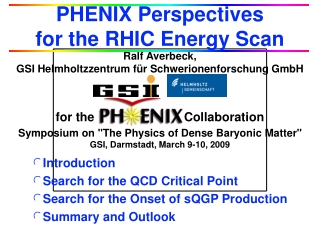 PHENIX Perspectives                           for the RHIC Energy Scan