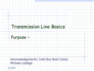 Transmission Line Basics