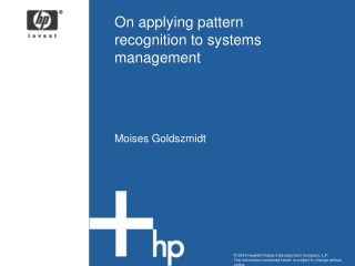 On applying pattern recognition to systems management