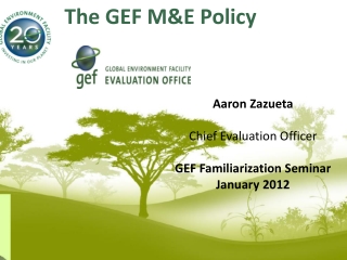 The GEF M&amp;E Policy