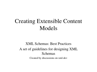 Creating Extensible Content Models