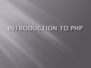 Introduction to php