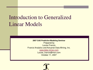 Introduction to Generalized Linear Models