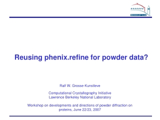 Reusing phenix.refine for powder data?