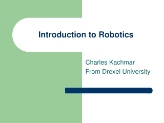 Introduction to Robotics