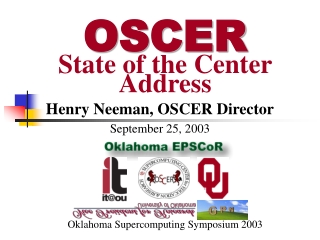 OSCER State of the Center Address