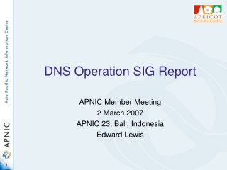 DNS Operation SIG Report