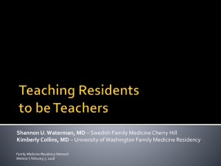 Teaching Residents  to be Teachers