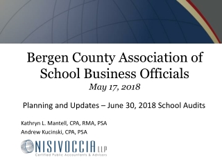 Planning and Updates – June 30, 2018 School Audits