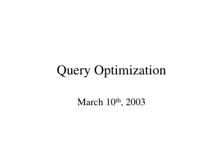 Query Optimization