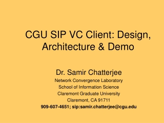 CGU SIP VC Client: Design, Architecture &amp; Demo