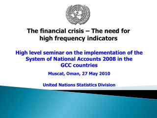 High level seminar on the implementation of the System of National Accounts 2008 in the