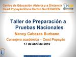 Taller de Preparaci n a Pruebas Nacionales