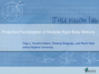 Projective Factorization of Multiple Rigid-Body Motions