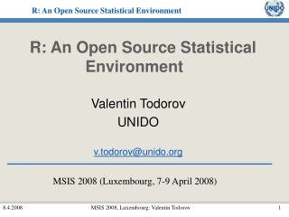 R: An Open Source Statistical Environment