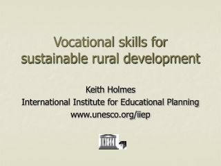 Vocational skills for sustainable rural development