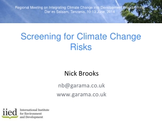 Screening for Climate Change Risks