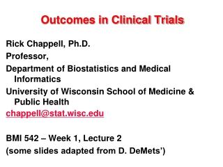 Outcomes in Clinical Trials