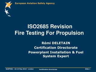 ISO2685 Revision Fire Testing For Propulsion